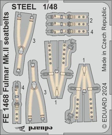 Eduard Eduard 1/48 Fulmar Mk.II seatbelts STEEL Zoom set for TRUMPETER