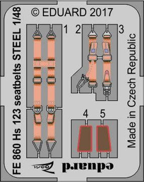 Eduard Eduard 1/48 Hs 123 seatbelts Steel for Gaspatch Models