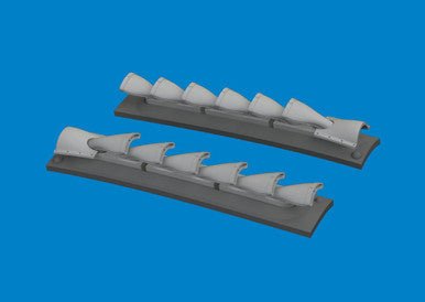 Eduard Eduard 1/48 P-40 cold weather exhaust stacks fishtail PRINT Brassin