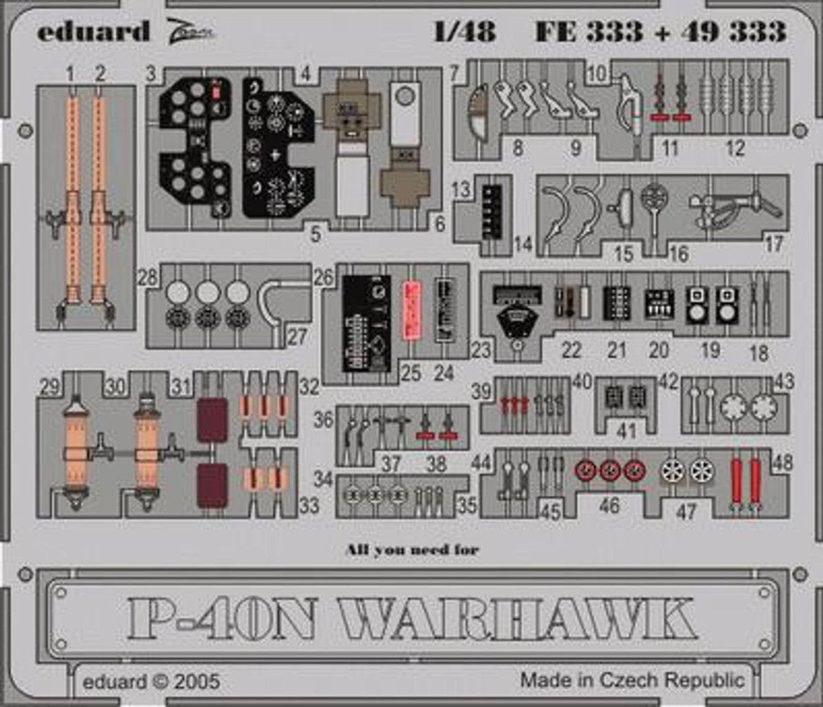 Eduard Eduard 1/48 P-40N Thunderbolt Photo Etch for Hasegawa
