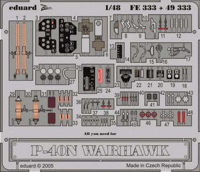 Eduard Eduard 1/48 P-40N Thunderbolt Photo Etch for Hasegawa