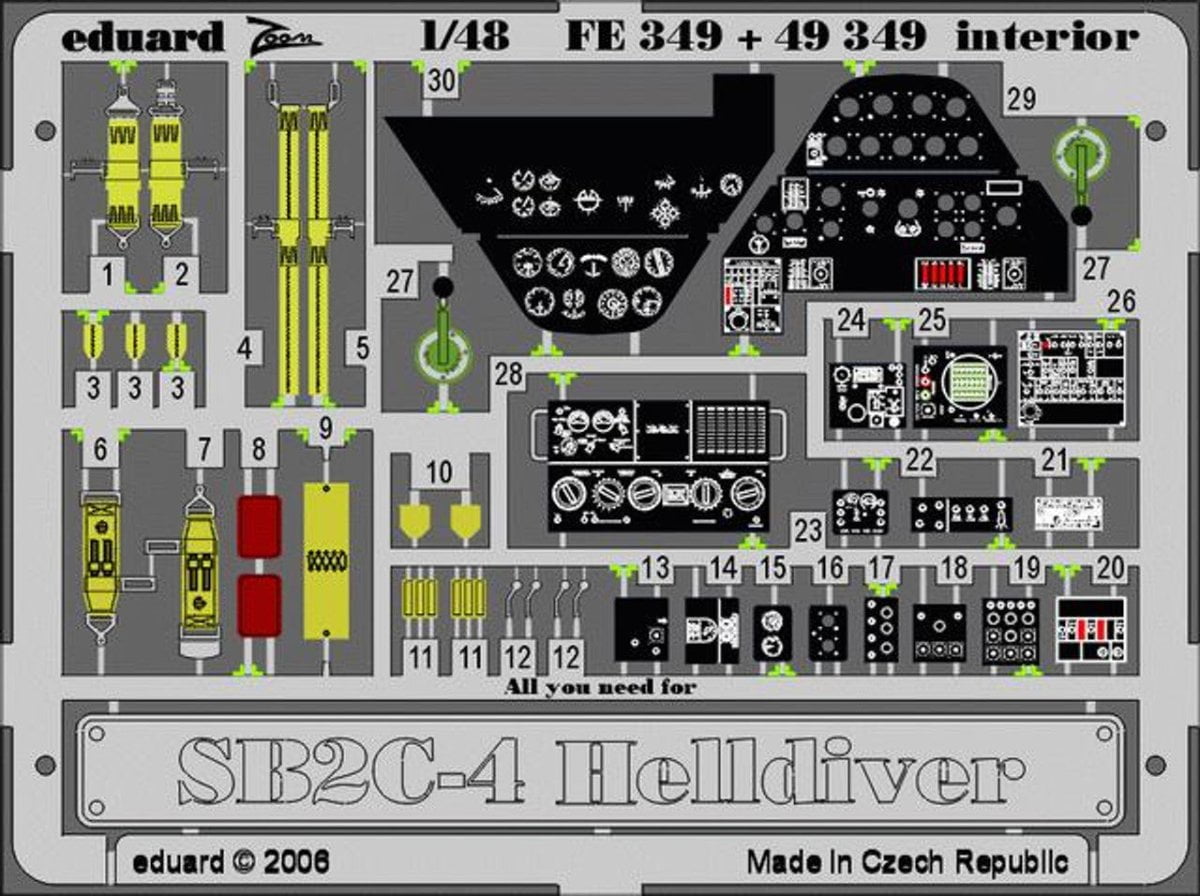 Eduard Eduard 1/48 SB2C-4 Helldiver Photo Etch for Revell & Accurate Miniatures