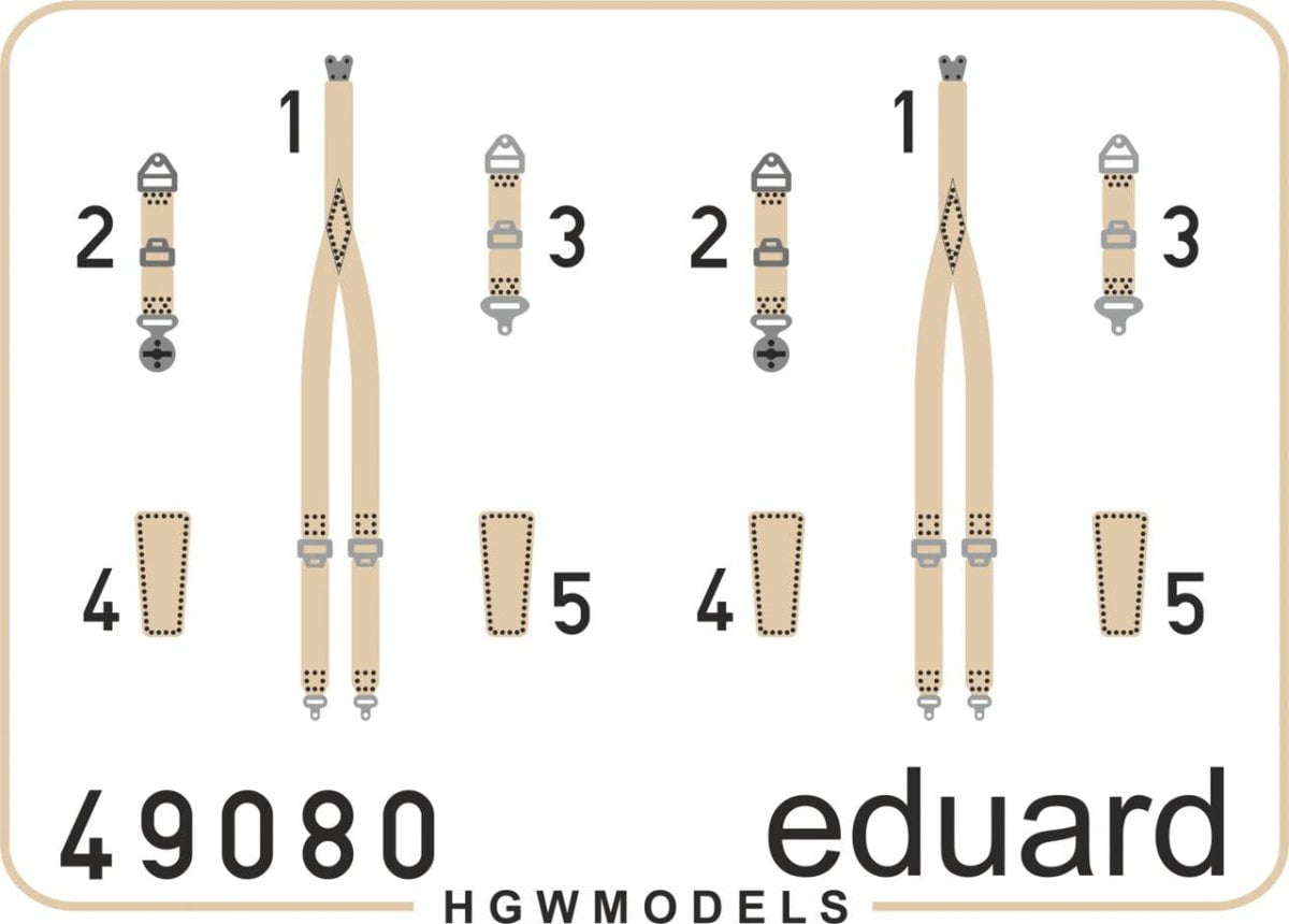 Eduard Eduard 1/48 Seatbelts Super Fabric-Type RAF WWII Late (Pre-Painted)