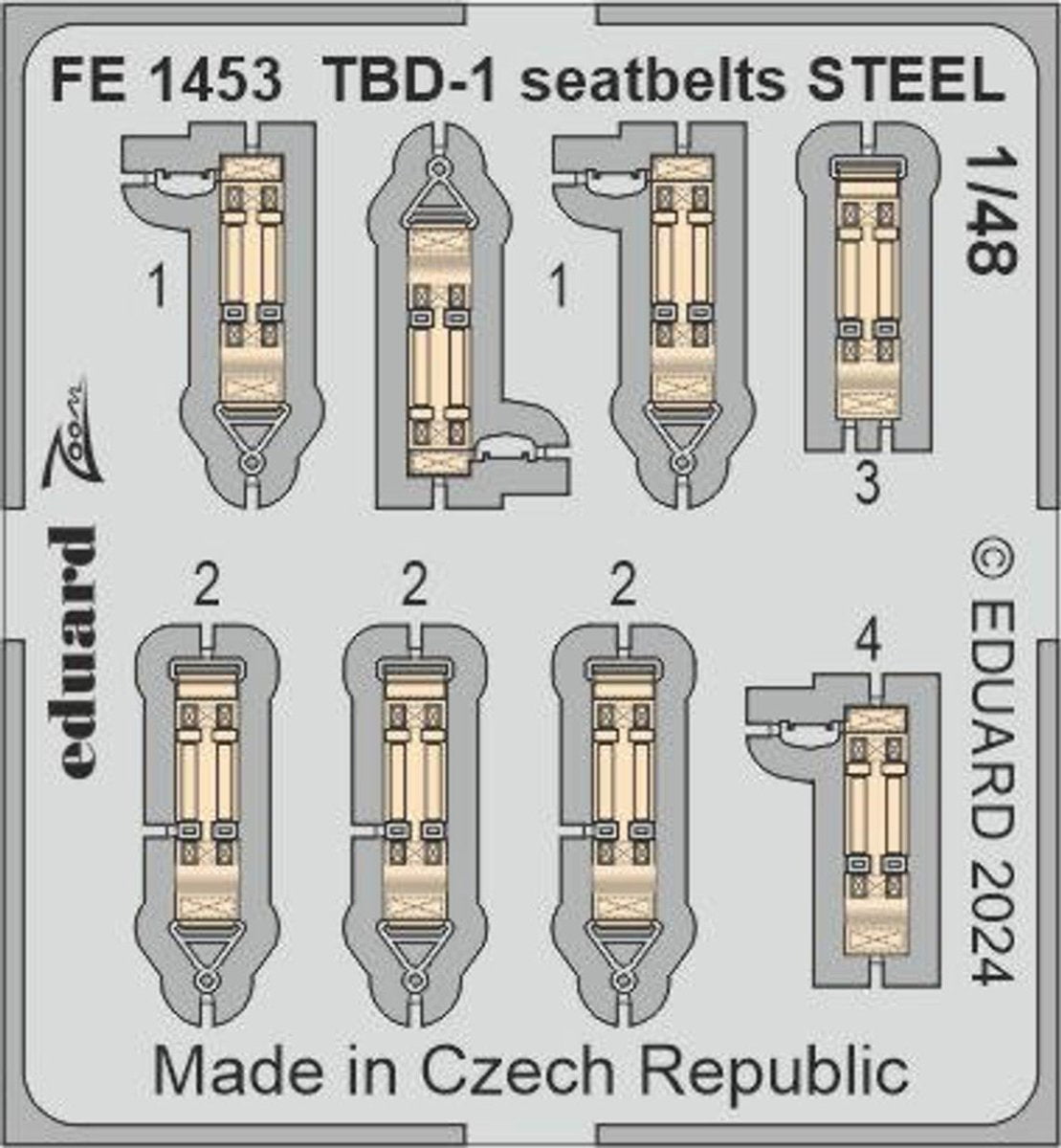 Eduard Eduard 1/48 TBD-1 Devastator seatbelts STEEL Zoom set