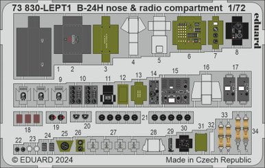 Eduard Eduard 1/72 B-24H nose & radio compartment Photo Etch for AIRFIX