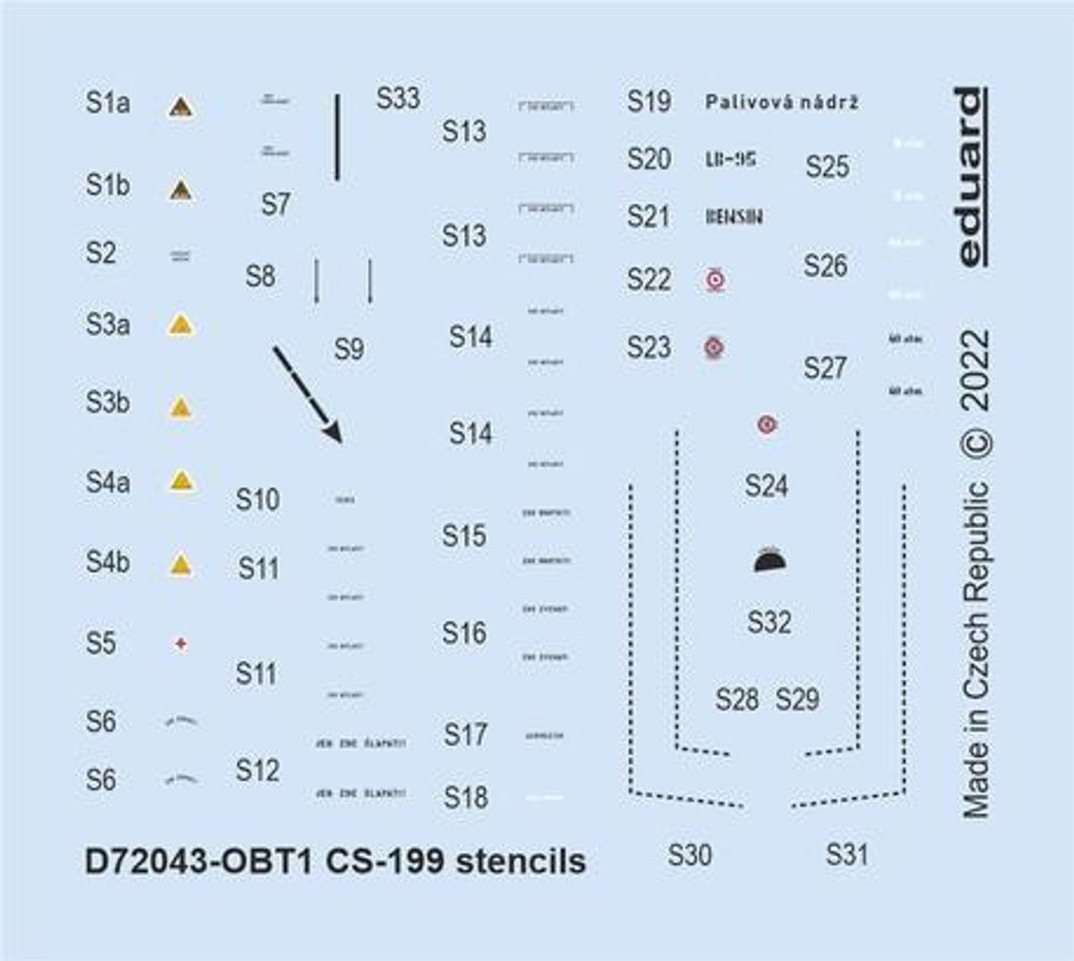 Eduard Eduard 1/72 Decal CS-199 stencils for Eduard