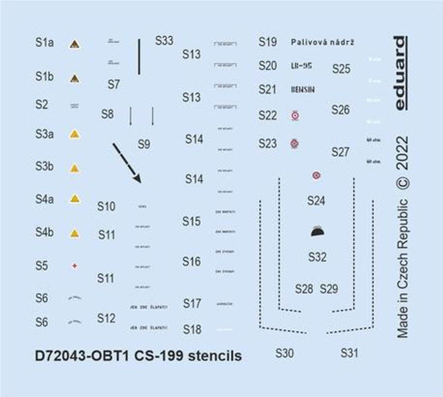 Eduard Eduard 1/72 Decal CS-199 stencils for Eduard