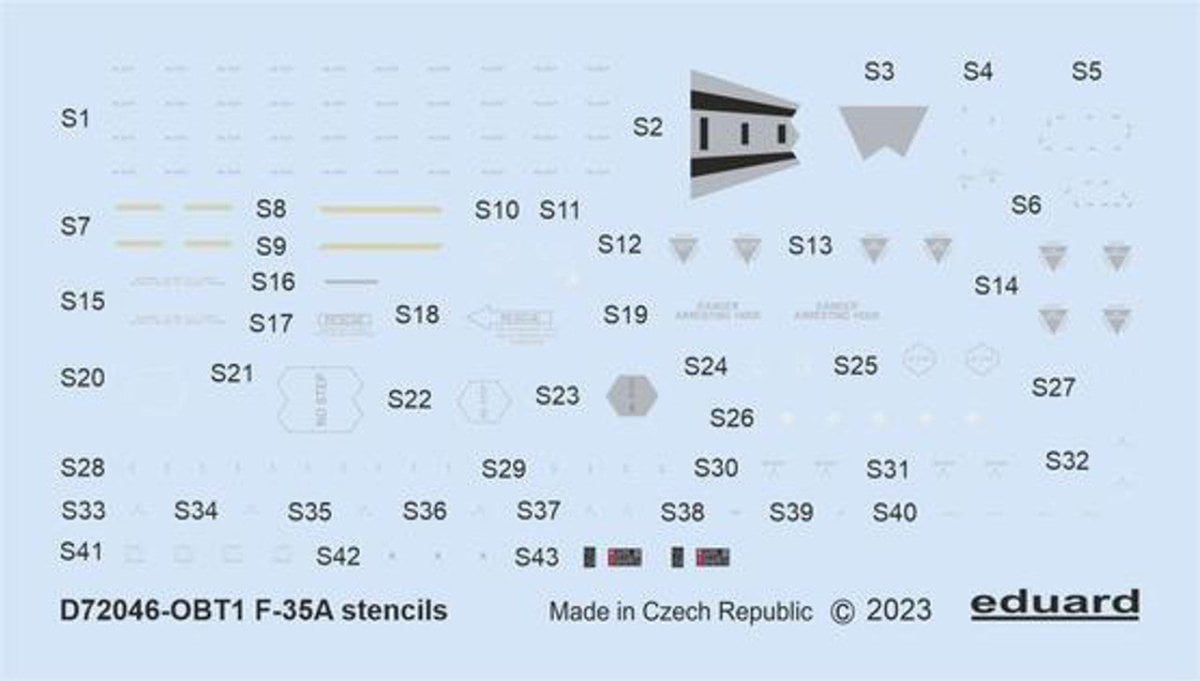 Eduard Eduard 1/72 F-35A stencils Decal