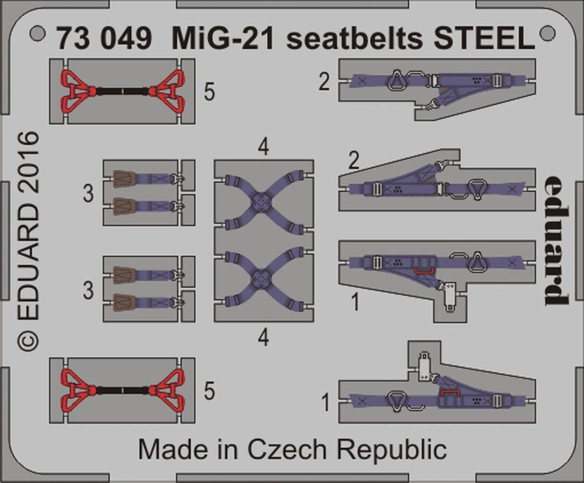 Eduard Eduard 1/72 Seatbelts MiG21 Steel (Pre-Painted)