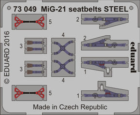 Eduard Eduard 1/72 Seatbelts MiG21 Steel (Pre-Painted)