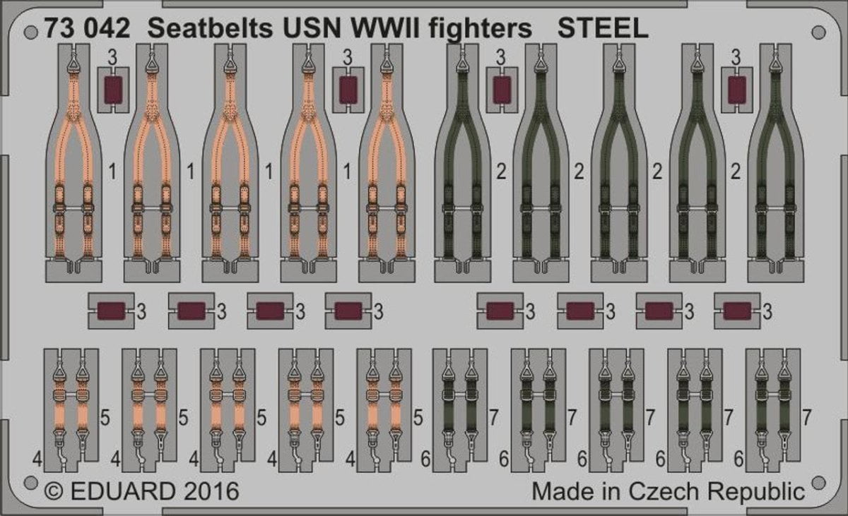 Eduard Eduard 1/72 Seatbelts USN Fighters Steel WWII (Pre-Painted)