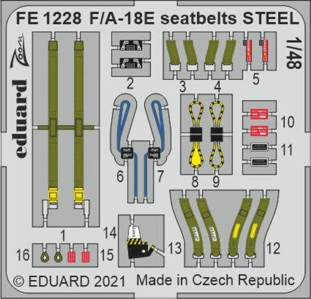 Eduard Eduard EDUFE1228 F/A-18E seatbelts STEEL 1/48