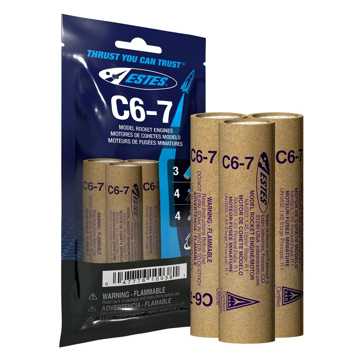 Estes Rockets Model Rocketry Estes Rockets C6-7 Engines 010038