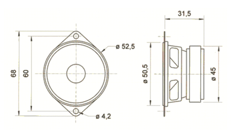 ESU ESU 50337 Loudspeaker Visaton FRS 5, 50mm, round, 8 Ohm, with sound chamber for LokSound XL