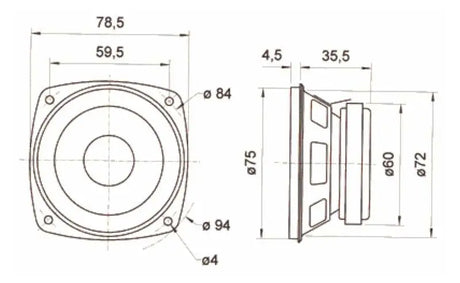 ESU ESU 50338 Loudspeaker Visaton FRS 8, 78mm, round, 8 Ohm for LokSound XL