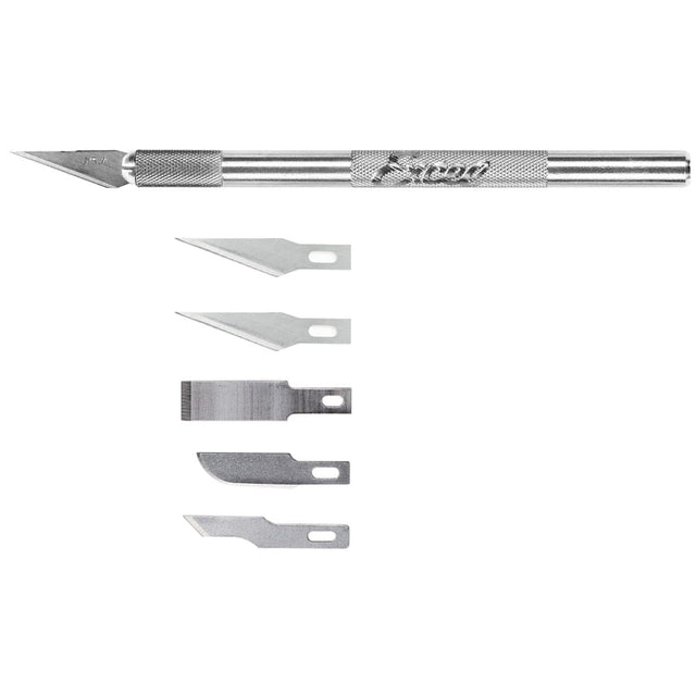 Excel Hobby Tools Excel 19001 K1 Aluminum Hobby Knife w/Safety Cap and 5 Additional Blades