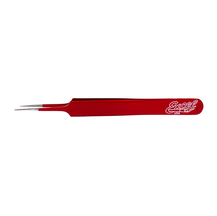 Excel Hobby Tools Hobby Building Accessories Excel Straight Point Tweezers Red 30427