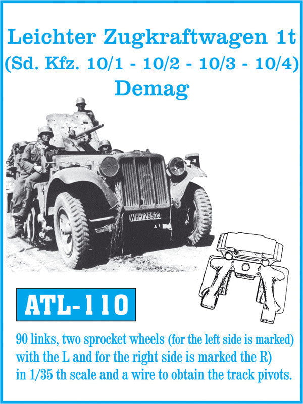 Friulmodel MILITARY MODEL Friulmodel Military 1/35 Leichter Zugkraftwagen 1t Demag Track Set (90 Links & 2 Sprocket Wheels)