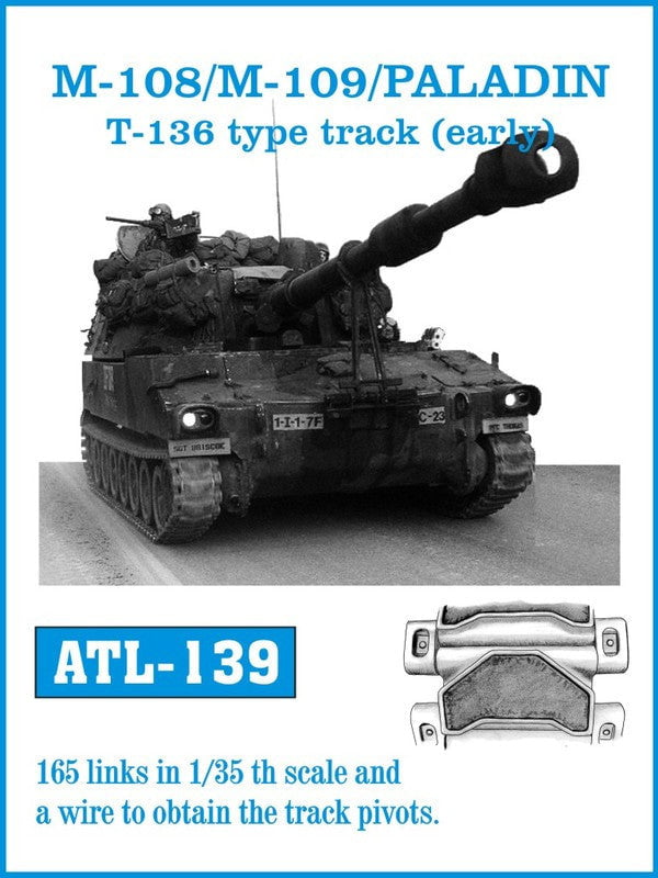 Friulmodel MILITARY MODEL Friulmodel Military 1/35 M108/109/ Paladin T136 Type Early Track Set (165 Links)