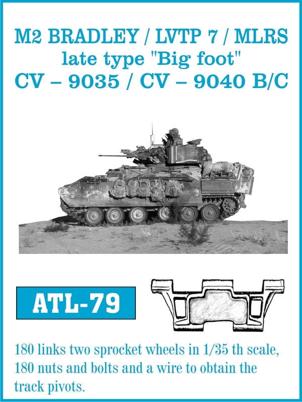 Friulmodel MILITARY MODEL Friulmodel Military 1/35 M2 Bradley/LVTP 7/MLRS Late Big Foot Track Set (180 Links)