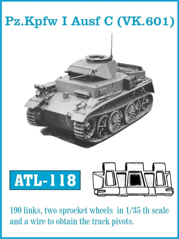 Friulmodel MILITARY MODEL Friulmodel Military 1/35 PzKpfw I Ausf C (Vk601) Track Set (190 Links & 2 Sprocket Wheels)