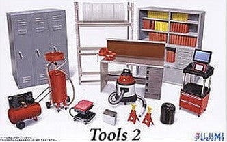 Fujimi MODEL CARS Fujimi 1/24 Garage Tools Set #2 (Compressor, Shop Vac, Lockers, etc.) Kit