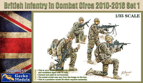 Gecko MILITARY MODEL Gecko 1/35 British Infantry in Combat 2010-12 Set 1 (4) (New Tool) Kit