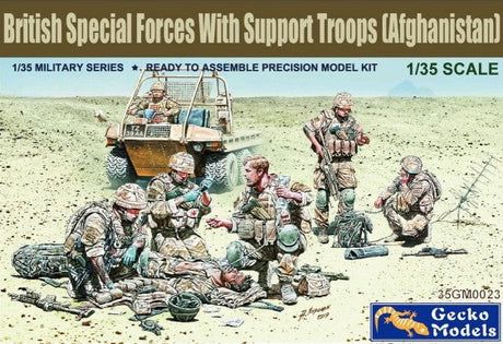 Gecko MILITARY MODEL Gecko 1/35 British Special Forces w/Support Troops Afghanistan (6) (New Tool) Kit