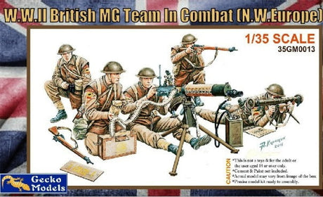 Gecko MILITARY MODEL Gecko 1/35 WWII British MG Team in Combat NW Europe (5) (New Tool) Kit