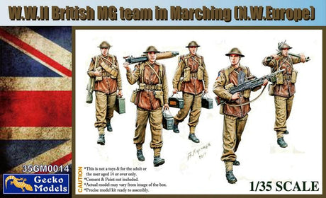 Gecko MILITARY MODEL Gecko 1/35 WWII British MG Team in March NW Europe (5) (New Tool) Kit