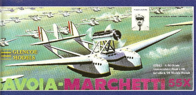 Glencoe MODEL AIRCRAFT Glencoe Aircraft 1/96 Savoia Marchetti 55X Dbl-Hulled Italian Flying Boat Kit