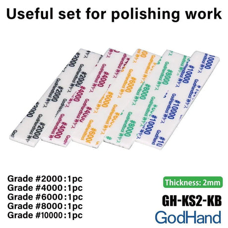 GodHand Accessories GodHand Sanding Sponge Stick 2mm Ultra Fine Set (2000, 4000, 6000, 8000, 10000) GH-KS2-KB