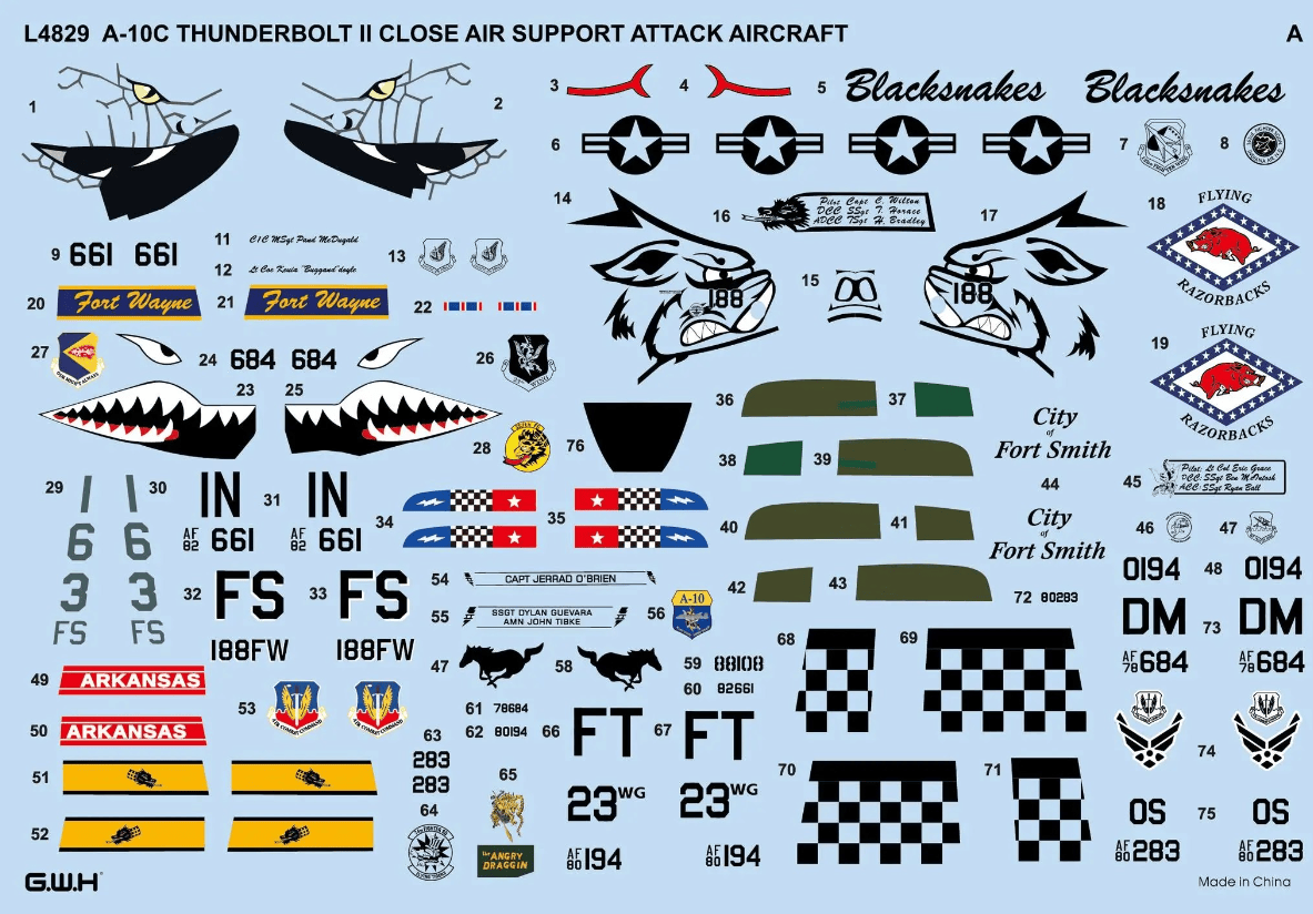 Great Wall Hobby SCALE MODEL KITS Great Wall Hobby 1/48 A10C Thunderbolt II Close Air Support Attack Aircraft Kit