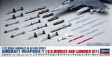 Hasegawa MODEL AIRPLANES Hasegawa 1/72 Weapons V - US Missiles & Launcher Set Kit