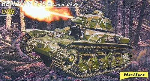 Heller MODEL MILITARY Heller 1/35 Renault R35 Tank w/25mm Gun Kit