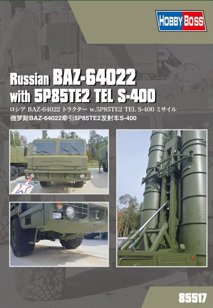 Hobby Boss MILITARY MODEL Hobby Boss 1/35 Russian BAZ-64022 w/5P85TE2 TEL S-400 Kit