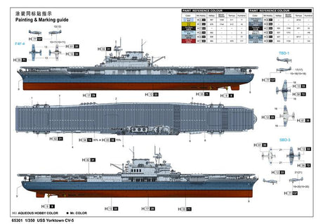 I Love Kit MODEL SHIPS I Love Kit Ships 1/350 US Navy WW2 Aircraft Carrier USS Yorktown CV-5 Kit