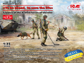 ICM Models MILITARY MODEL ICM Models 1/35 Brave Ukraine: Sappers (Minesweepers) of the Armed Forces of Ukraine (3) w/Dog & Equipment Kit