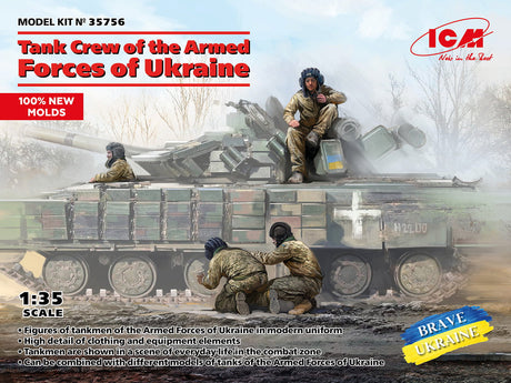 ICM Models MILITARY MODEL ICM Models 1/35 Brave Ukraine: Tank Crew of the Armed Forces of Ukraine (4) (New Tool) Kit