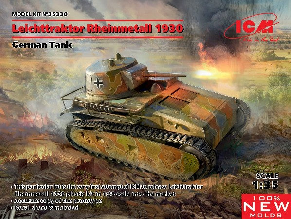 ICM Models MILITARY MODEL ICM Models 1/35 German Leichttraktor Rheinmetall 1930 Tank (New Tool) Kit