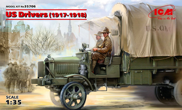 ICM Models MILITARY MODEL ICM Models 1/35 US Drivers 1917-1918 (2) (New Tool) Kit