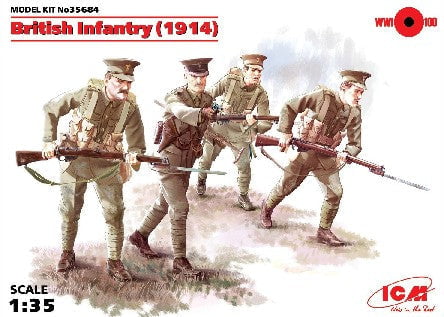 ICM Models MILITARY MODEL ICM Models 1/35 WWI British Infantry (4) w/Weapons 1914 Kit