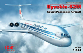 ICM Models MODEL AIRCRAFT ICM Models 1/144 Soviet Ilyushin IL62M Passenger Airliner Kit