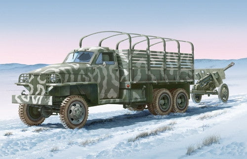 Italeri MILITARY MODEL Italeri 1/35 US Lend-Lease Cargo Truck w/ZIS3 Gun & Trailer Kit