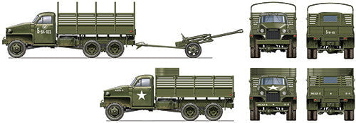 Italeri MILITARY MODEL Italeri 1/35 US Lend-Lease Cargo Truck w/ZIS3 Gun & Trailer Kit