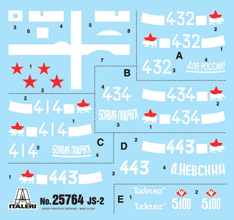 Italeri MILITARY MODEL Italeri 1/56 Soviet JS2 Stalin Heavy Tank Kit