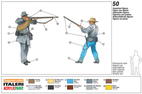 Italeri MILITARY MODEL Italeri 1/72 American Civil War Confederate Infantry (50) Kit
