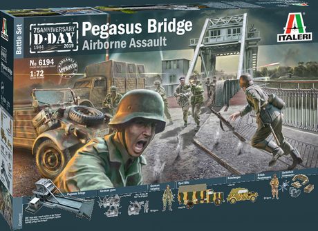 Italeri MILITARY MODEL Italeri 1/72 Pegasus Bridge Assault Battle Diorama Set (New Tool)