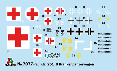 Italeri MILITARY MODEL Italeri 1/72 SdKfz 251/8 Halftrack Ambulance Kit