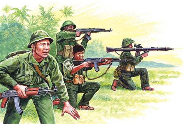 Italeri MILITARY MODEL Italeri 1/72 Vietnam: Vietnamese Army/Vietcong Soldiers (50 Figures) Set
